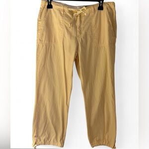 Aeropostale Vtg Y2k Butter Yellow Jogger Cargo Capri Pants Cotton Size 9/10